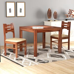 2 Seater Dining Table | Chairs with Cozy Cream Cushion Seat Dining Table