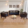 Sofa Set for Living Room (3+1+1) - Wooden Sofa Set with Side Magazine Holder